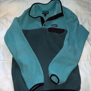Patagonia Men's Fleece Sweater - Aqua and Charcoal